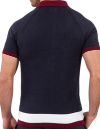 SHOPIQAT Men's Single Breasted Paneled Colour Contrast Short Sleeve Shirt - Premium  from shopiqat - Just $9.250! Shop now at shopiqat