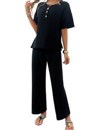 SHOPIQAT New Spring and Summer Casual Knitted Short-Sleeved Trousers Suit - Premium  from shopiqat - Just $16.750! Shop now at shopiqat