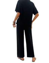SHOPIQAT New Spring and Summer Casual Knitted Short-Sleeved Trousers Suit - Premium  from shopiqat - Just $16.750! Shop now at shopiqat