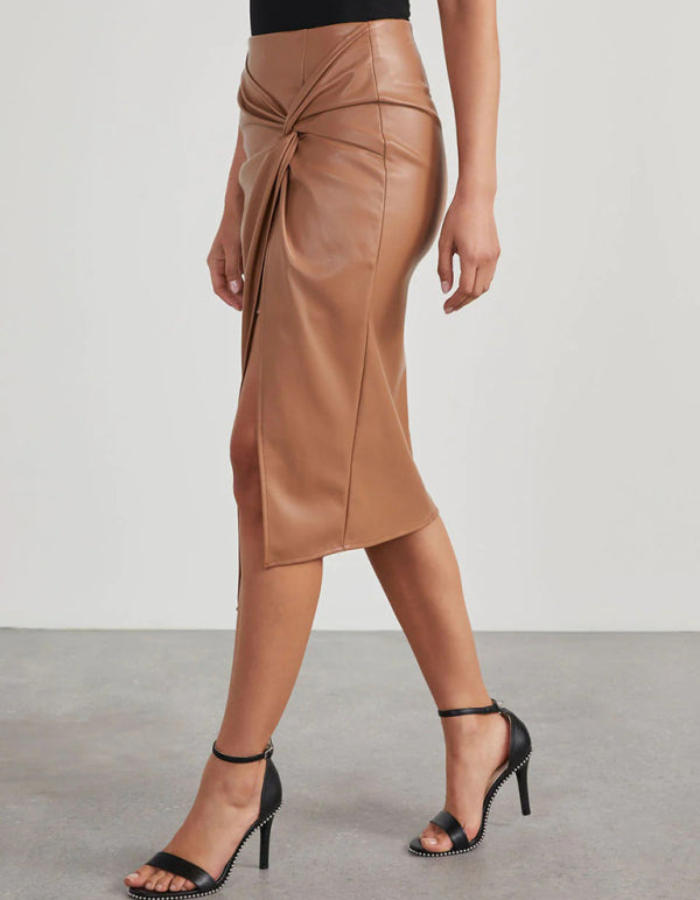 SHOPIQAT New Solid Colour Slit Mid-Length Girl Leather Skirt - Premium  from shopiqat - Just $9.700! Shop now at shopiqat