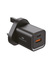 Engage Dual Port Quick Charger Power Adapter 33W PD - Black