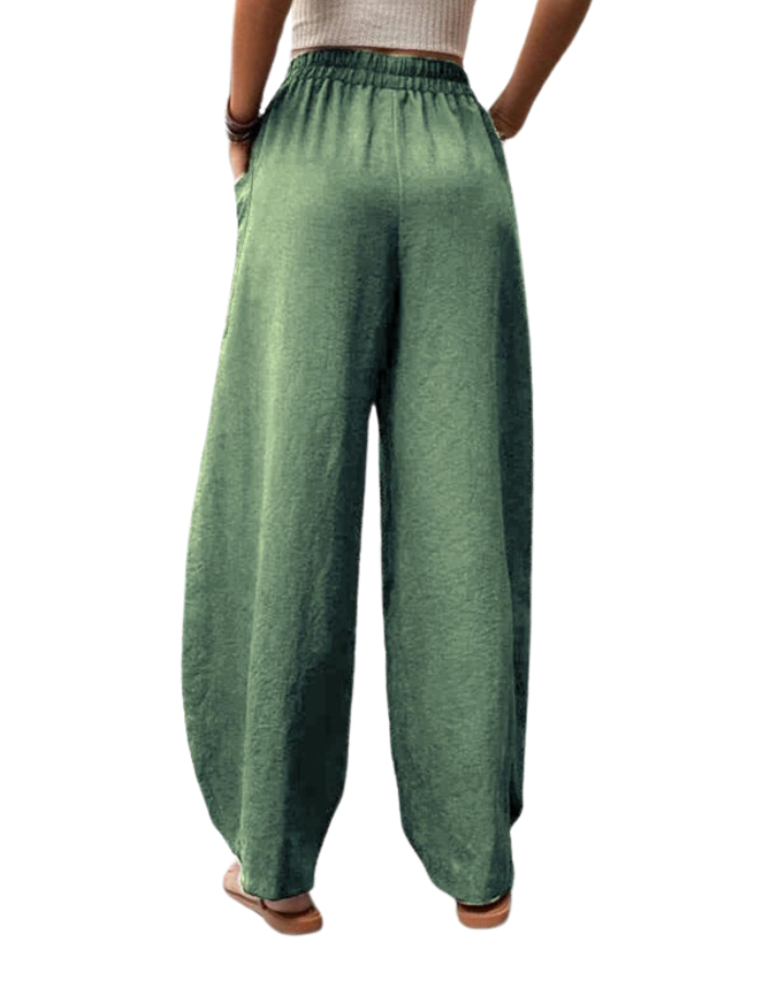 SHOPIQAT Women's Pants Solid Colour Pocket Casual Elastic Pants Trousers - Premium  from kakaclo - Just $8.250! Shop now at shopiqat