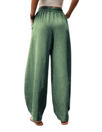 SHOPIQAT Women's Pants Solid Colour Pocket Casual Elastic Pants Trousers - Premium  from kakaclo - Just $8.250! Shop now at shopiqat