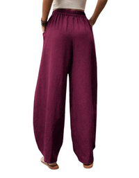 SHOPIQAT Women's Pants Solid Colour Pocket Casual Elastic Pants Trousers - Premium  from shopiqat - Just $8.250! Shop now at shopiqat
