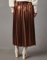 SHOPIQAT New Shiny Pleated High-Waisted A-Line Mid-Length Skirt - Premium  from shopiqat - Just $9.900! Shop now at shopiqat