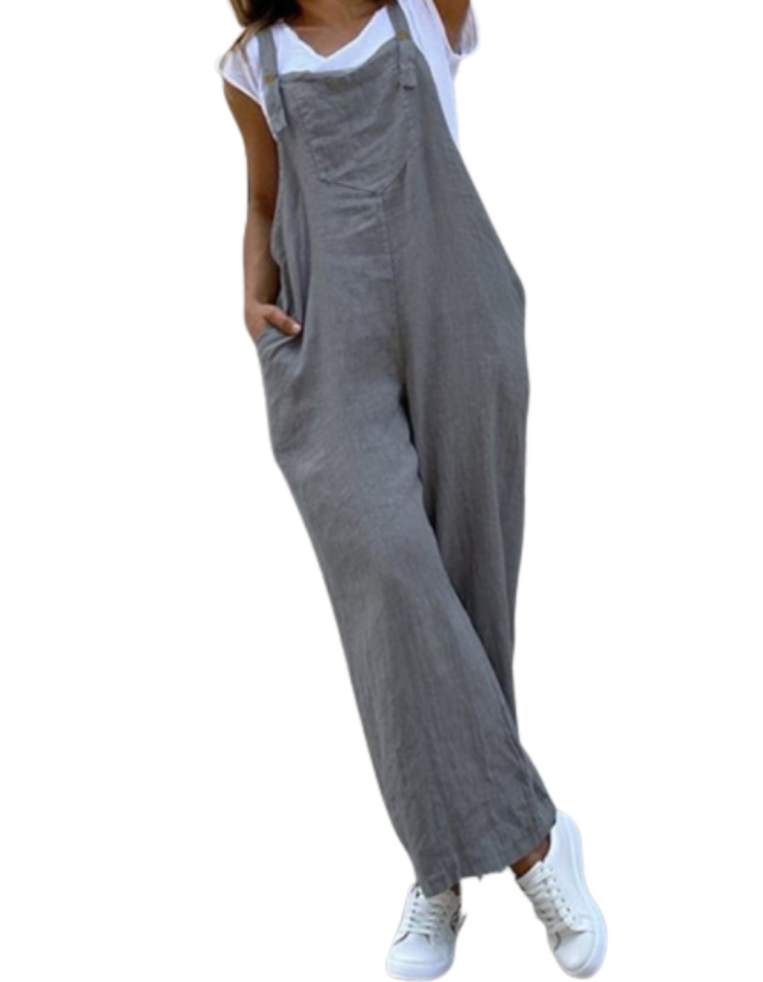 SHOPIQAT Ankle Length Linen Jumpsuit