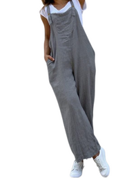 SHOPIQAT Ankle Length Linen Jumpsuit