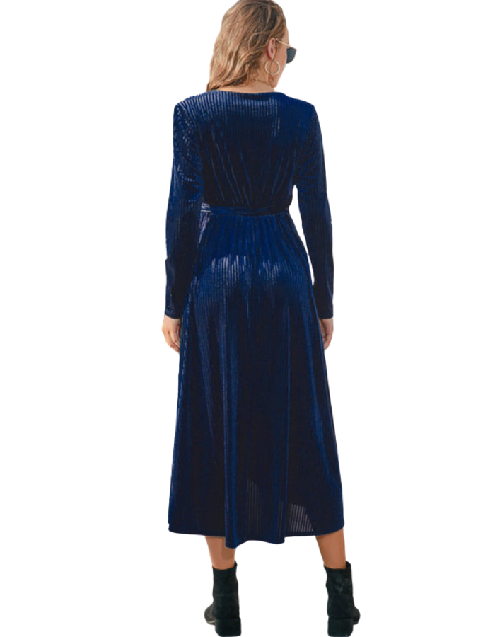 SHOPIQAT Slit Strappy Gold Velvet Mid-Length Dress - Premium  from shopiqat - Just $10.900! Shop now at shopiqat