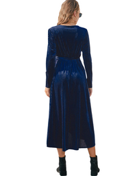 SHOPIQAT Slit Strappy Gold Velvet Mid-Length Dress - Premium  from shopiqat - Just $10.900! Shop now at shopiqat