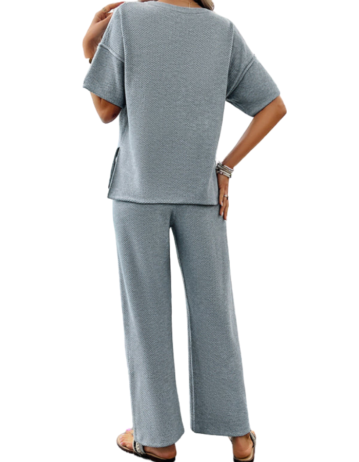 SHOPIQAT New Spring and Summer Casual Knitted Short-Sleeved Trousers Suit - Premium  from shopiqat - Just $16.750! Shop now at shopiqat