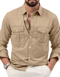 SHOPIQAT Men's New Multi-Pocket Casual Long-Sleeved Shirt - Premium  from shopiqat - Just $9.400! Shop now at shopiqat