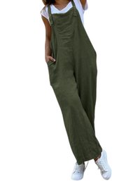 SHOPIQAT Ankle Length Linen Jumpsuit