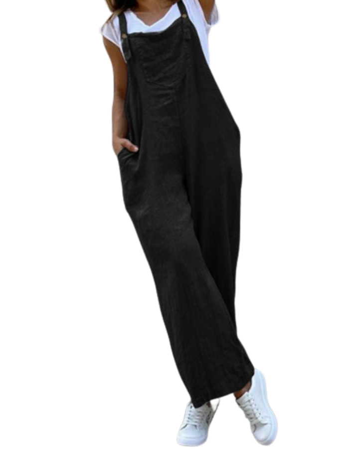 SHOPIQAT Ankle Length Linen Jumpsuit