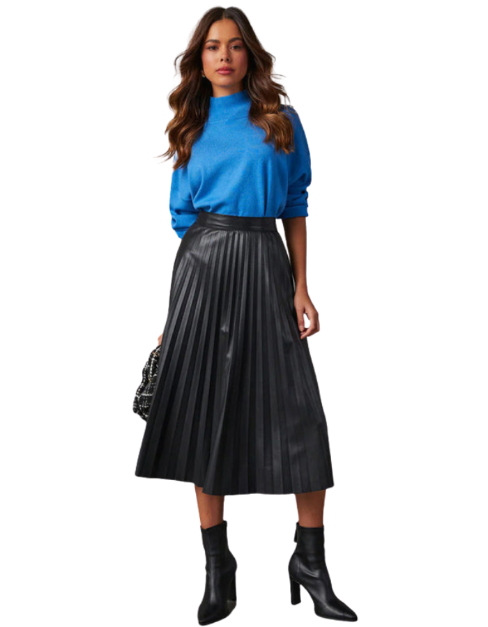SHOPIQAT New Elegant Pleated PU Leather Skirt - Premium  from shopiqat - Just $11.350! Shop now at shopiqat