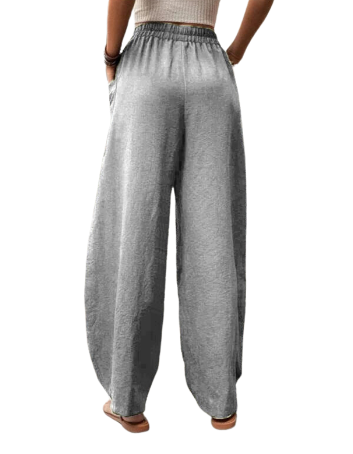 SHOPIQAT Women's Pants Solid Colour Pocket Casual Elastic Pants Trousers - Premium  from shopiqat - Just $8.250! Shop now at shopiqat