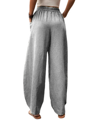 SHOPIQAT Women's Pants Solid Colour Pocket Casual Elastic Pants Trousers - Premium  from shopiqat - Just $8.250! Shop now at shopiqat