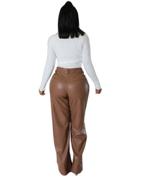 SHOPIQAT PU Women's Loose Wide-Leg Pocket Casual Leather Pants - Premium  from shopiqat - Just $11.900! Shop now at shopiqat