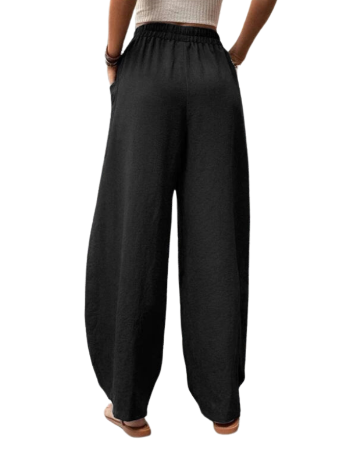 SHOPIQAT Women's Pants Solid Colour Pocket Casual Elastic Pants Trousers - Premium  from shopiqat - Just $8.250! Shop now at shopiqat