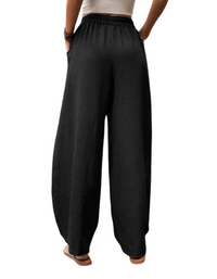 SHOPIQAT Women's Pants Solid Colour Pocket Casual Elastic Pants Trousers - Premium  from shopiqat - Just $8.250! Shop now at shopiqat