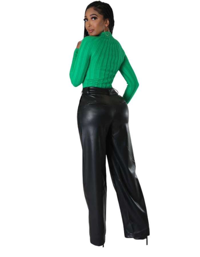 SHOPIQAT PU Women's Loose Wide-Leg Pocket Casual Leather Pants - Premium  from shopiqat - Just $11.900! Shop now at shopiqat