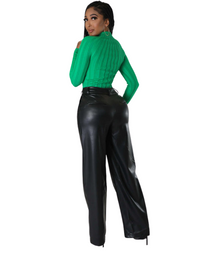 SHOPIQAT PU Women's Loose Wide-Leg Pocket Casual Leather Pants - Premium  from shopiqat - Just $11.900! Shop now at shopiqat