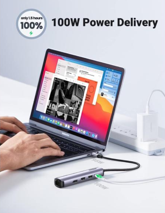 Ugreen Ultra Slims 5-IN-1 USB C HUB with Ethernet and HDMI