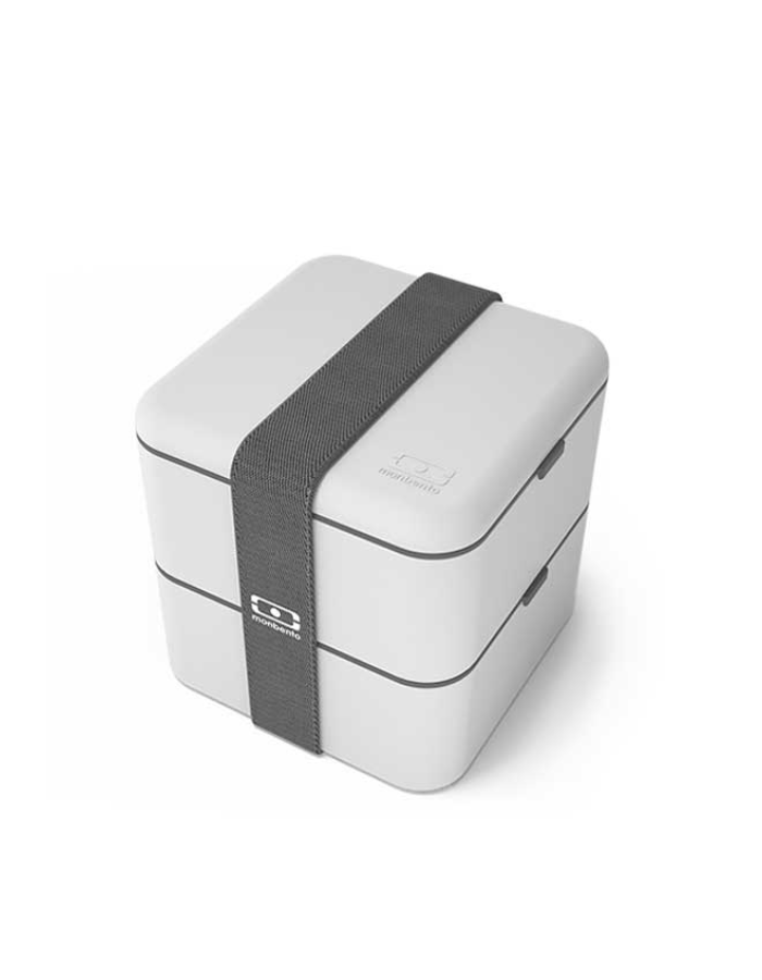 Monbento - MB Square Grey Coton Bento Box - Large - 2 Tier