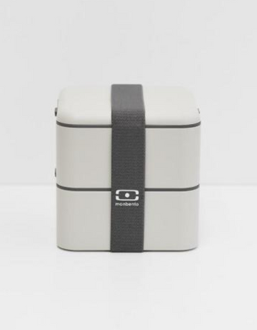 Monbento - MB Square Grey Coton Bento Box - Large - 2 Tier
