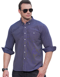 SHOPIQAT New Plus Size Men's Striped Long Sleeve Shirt - Premium  from shopiqat - Just $12.500! Shop now at shopiqat