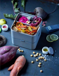 Monbento - MB Square Grey Coton Bento Box - Large - 2 Tier