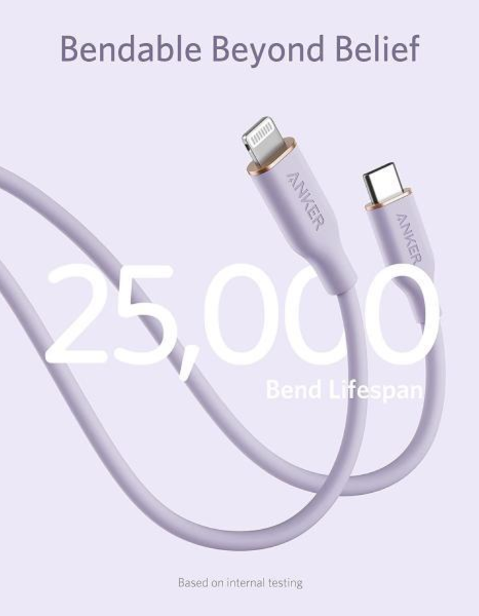Anker PowerLine III Flow USB-C With Lightning Connector 1.8m - Purple