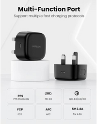 Ugreen PD 25W Super Fast Charger Plug with USB C Cable 2M - Black