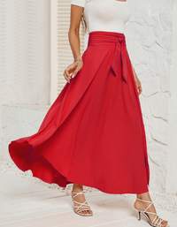 SHOPIQAT Women's Solid Colour Fashionable solid Artistic Lace-up Skirt - Premium  from shopiqat - Just $9.400! Shop now at shopiqat