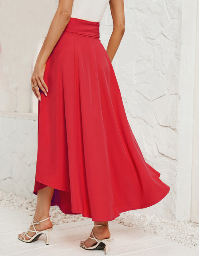 SHOPIQAT Women's Solid Colour Fashionable solid Artistic Lace-up Skirt - Premium  from shopiqat - Just $9.400! Shop now at shopiqat