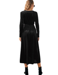 SHOPIQAT Slit Strappy Gold Velvet Mid-Length Dress - Premium  from shopiqat - Just $10.900! Shop now at shopiqat