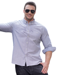 SHOPIQAT New Plus Size Men's Striped Long Sleeve Shirt - Premium  from shopiqat - Just $12.500! Shop now at shopiqat