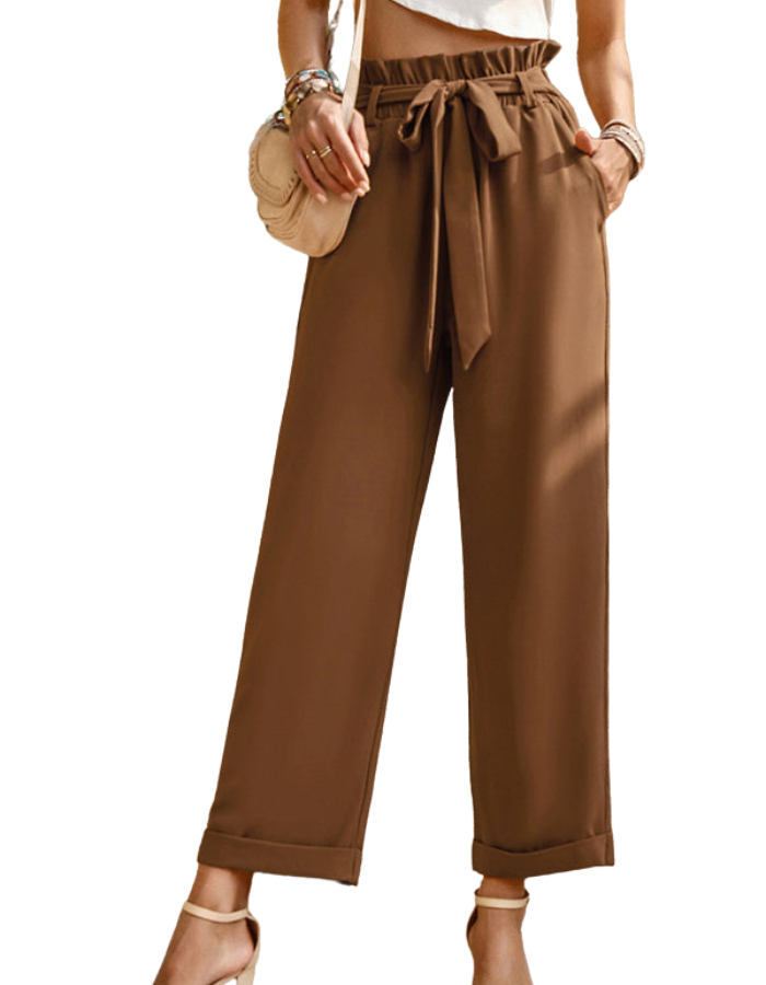 SHOPIQAT Women's Woven Solid Colour Commuter Trousers - Premium  from shopiqat - Just $11.500! Shop now at shopiqat