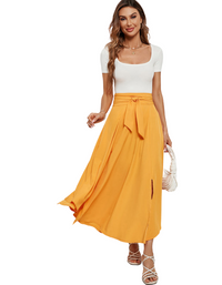 SHOPIQAT Women's Solid Colour Fashionable solid Artistic Lace-up Skirt - Premium  from shopiqat - Just $9.400! Shop now at shopiqat