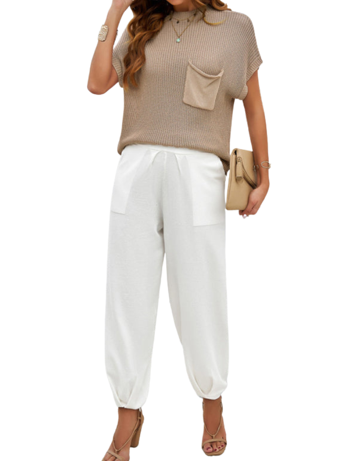 SHOPIQAT Spring and Summer Temperament Casual Woolen Trousers Suit - Premium  from shopiqat - Just $16.750! Shop now at shopiqat