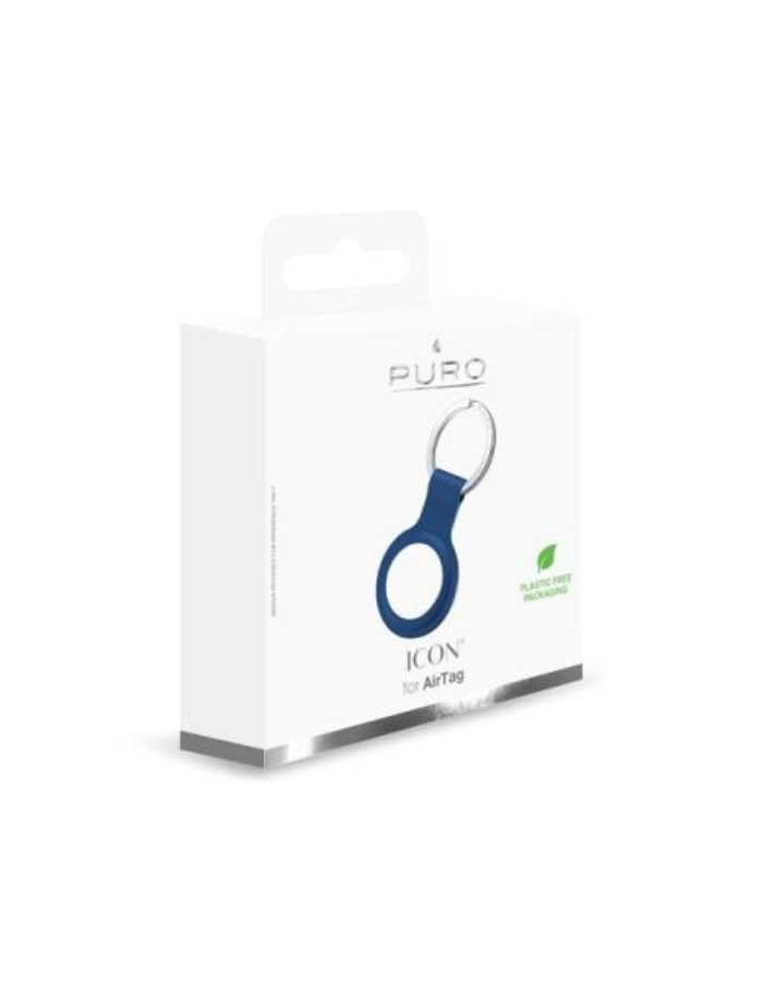 Puro Apple Airtag Icon Case with Carbiner - Blue