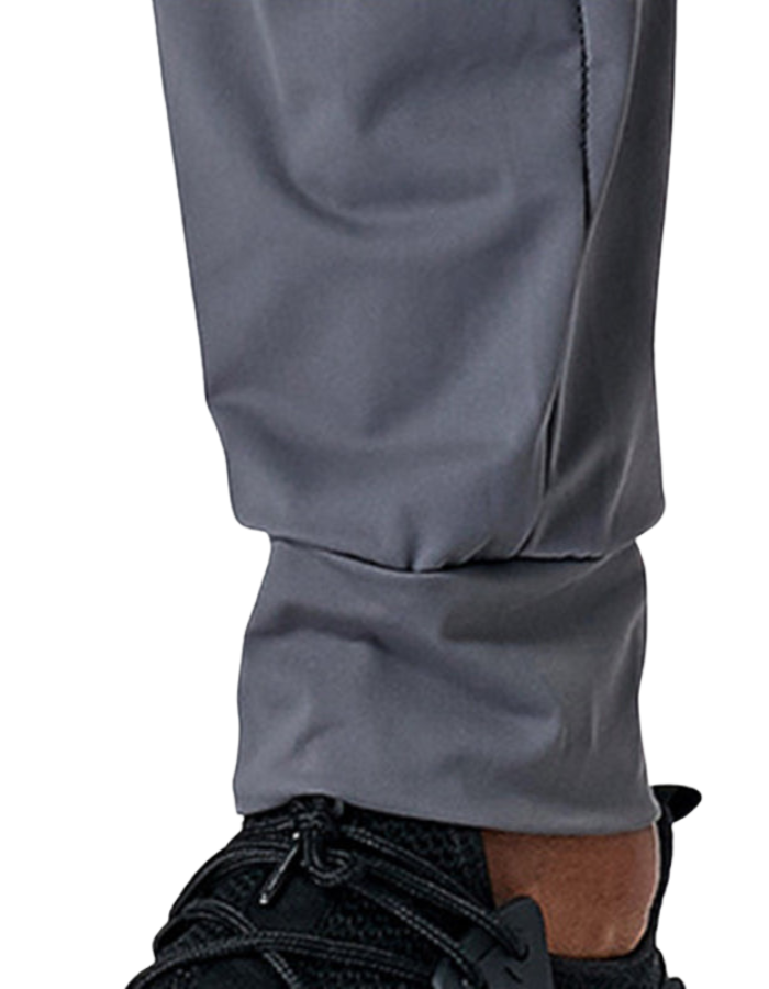SHOPIQAT Men's Quick-Drying Elastic Casual Fitness Training Zipper Trousers