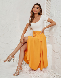 SHOPIQAT Women's Solid Colour Fashionable solid Artistic Lace-up Skirt - Premium  from shopiqat - Just $9.400! Shop now at shopiqat