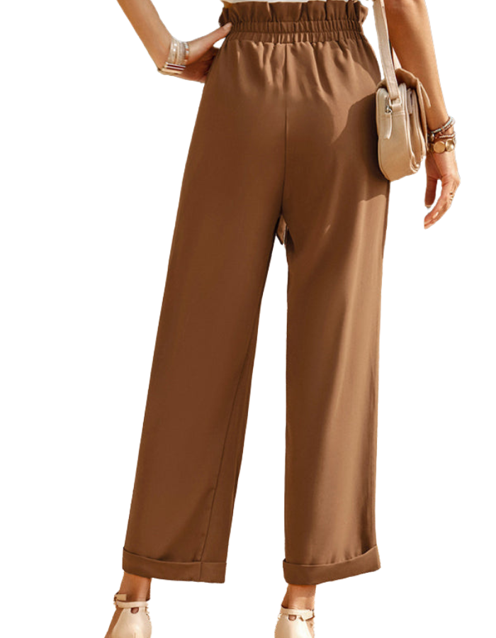 SHOPIQAT Women's Woven Solid Colour Commuter Trousers - Premium  from shopiqat - Just $11.500! Shop now at shopiqat