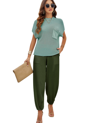 SHOPIQAT Spring and Summer Temperament Casual Woolen Trousers Suit - Premium  from shopiqat - Just $16.750! Shop now at shopiqat