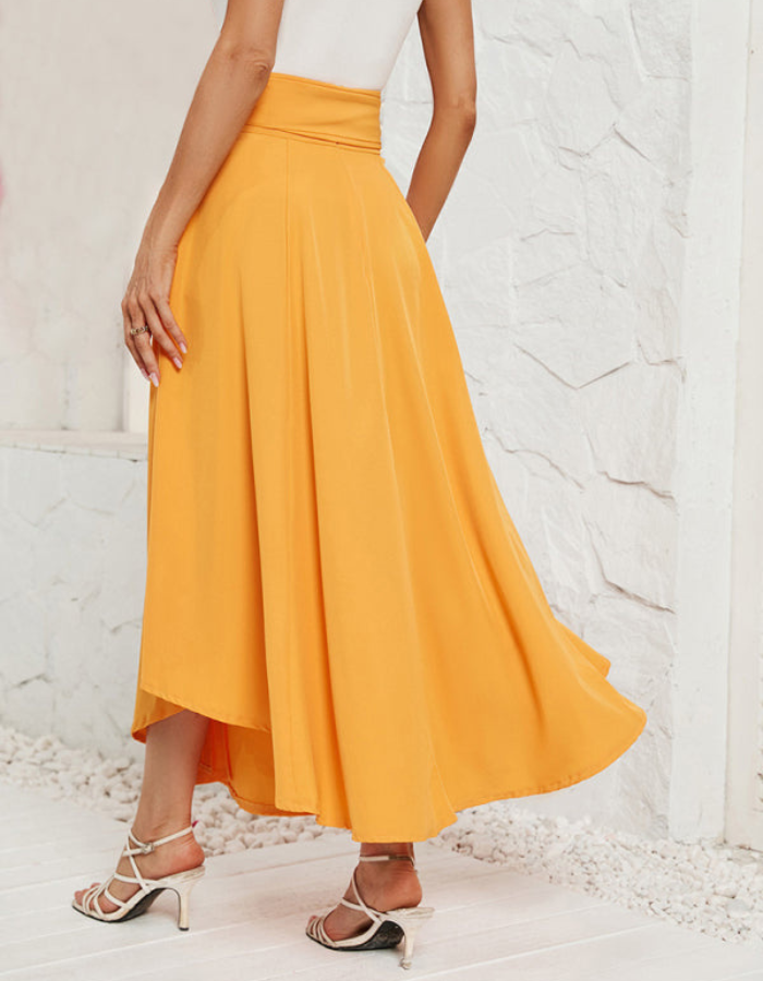 SHOPIQAT Women's Solid Colour Fashionable solid Artistic Lace-up Skirt - Premium  from shopiqat - Just $9.400! Shop now at shopiqat