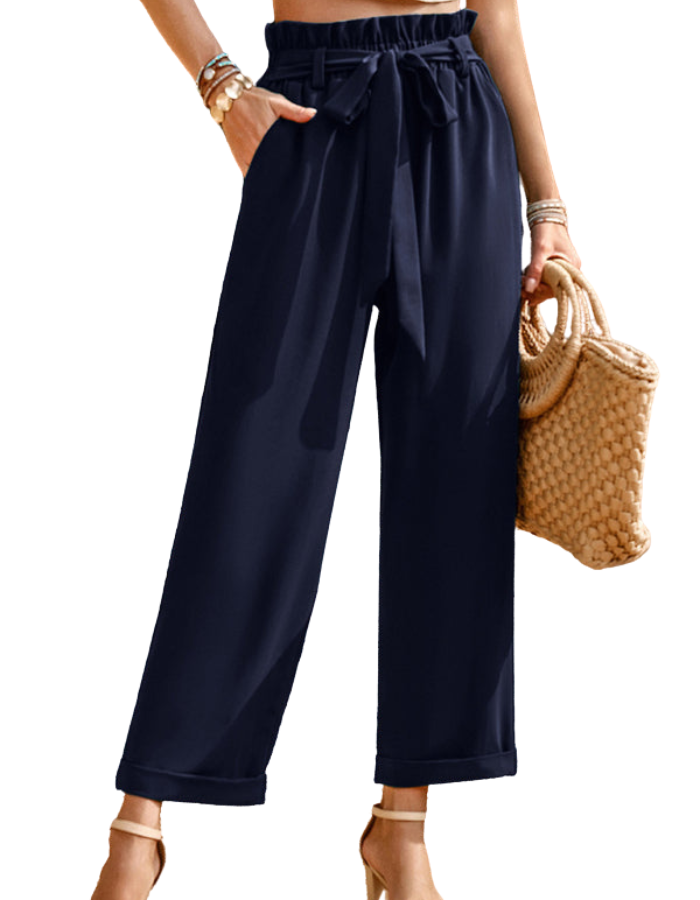 SHOPIQAT Women's Woven Solid Colour Commuter Trousers - Premium  from shopiqat - Just $11.500! Shop now at shopiqat