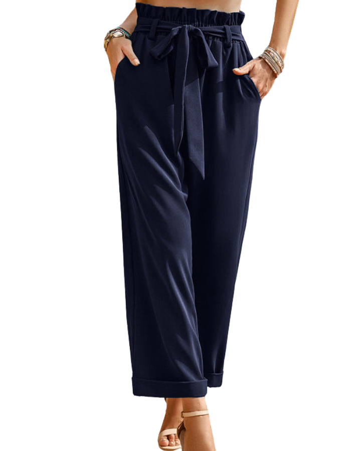SHOPIQAT Women's Woven Solid Colour Commuter Trousers - Premium  from shopiqat - Just $11.500! Shop now at shopiqat