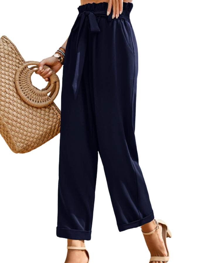 SHOPIQAT Women's Woven Solid Colour Commuter Trousers - Premium  from shopiqat - Just $11.500! Shop now at shopiqat