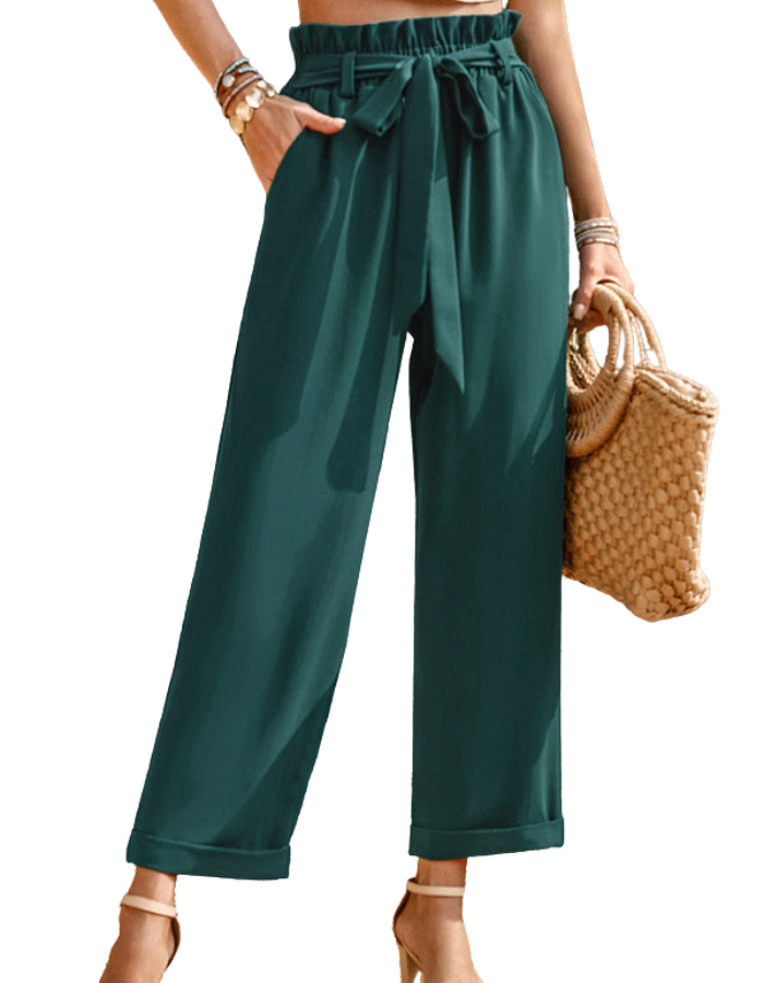 SHOPIQAT Women's Woven Solid Colour Commuter Trousers - Premium  from shopiqat - Just $11.500! Shop now at shopiqat