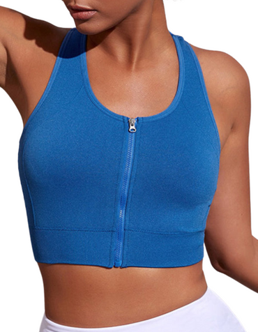 SHOPIQAT Women's Solid Colour Front Zipper Shockproof Yoga Bra Tank Top - Premium  from shopiqat - Just $5.990! Shop now at shopiqat
